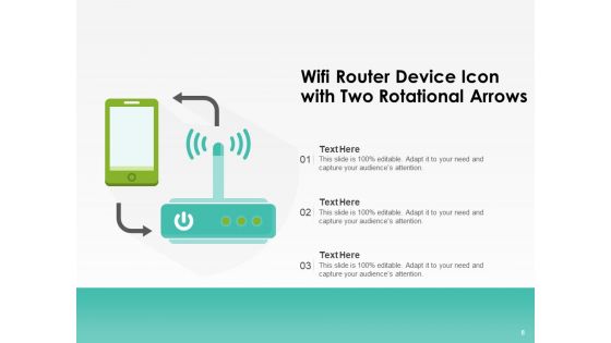 Networking Device Icon Circle Arrow Ppt PowerPoint Presentation Complete Deck