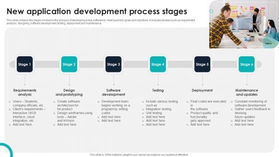 New Application Development Process Stages Designs PDF