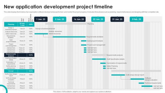 New Application Development Project Timeline Pictures PDF