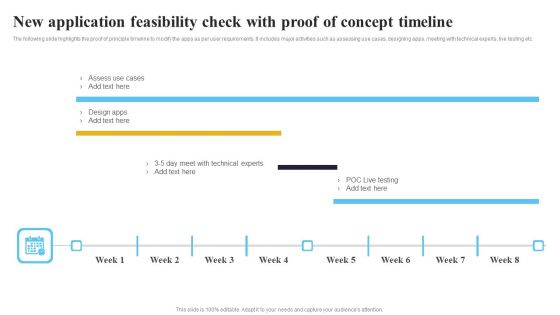 New Application Feasibility Check With Proof Of Concept Timeline Portrait PDF