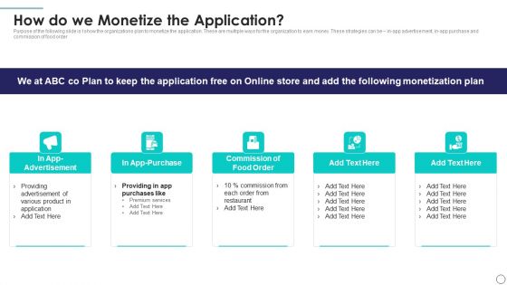 New Application Investment Presentation How Do We Monetize The Application Mockup PDF New Application Investment Presentation How Do We Monetize The Application Mockup PDF