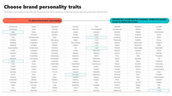 New Brand Introduction Plan Choose Brand Personality Traits Summary PDF