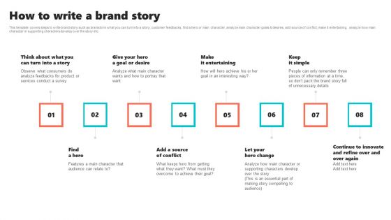 New Brand Introduction Plan How To Write A Brand Story Background PDF