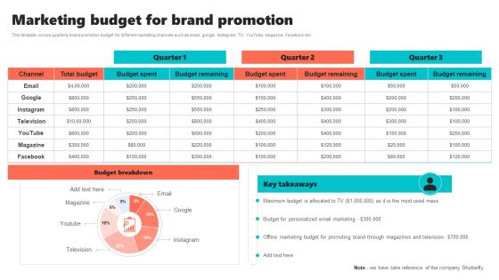 New Brand Introduction Plan Marketing Budget For Brand Promotion Inspiration PDF