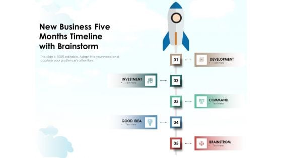 New Business Five Months Timeline With Brainstorm Ppt PowerPoint Presentation Styles Examples PDF