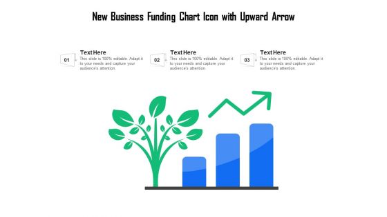 New Business Funding Chart Icon With Upward Arrow Ppt PowerPoint Presentation Gallery Picture PDF