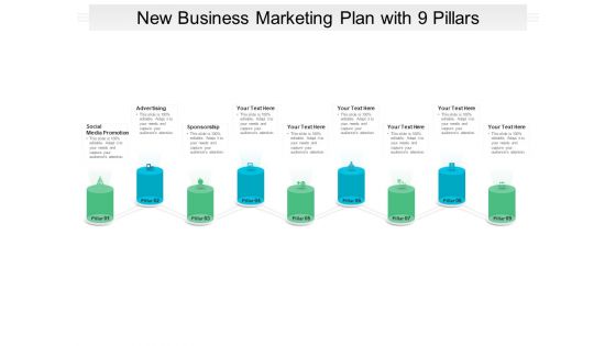 New Business Marketing Plan With 9 Pillars Ppt PowerPoint Presentation Slides Examples PDF