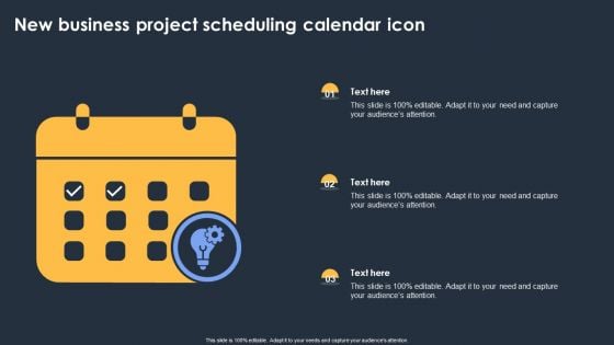 New Business Project Scheduling Calendar Icon Brochure PDF