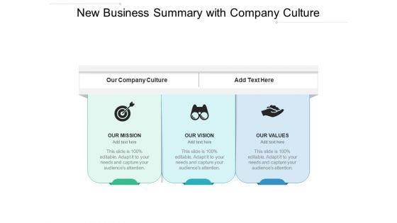 New Business Summary With Company Culture Ppt PowerPoint Presentation Gallery Good PDF