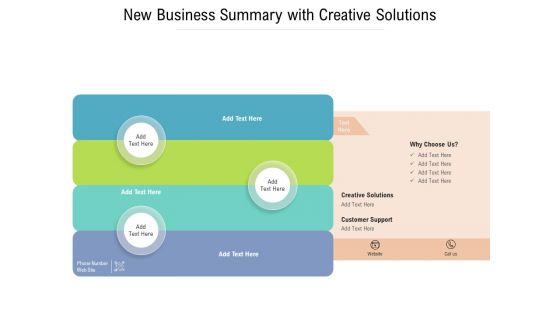 New Business Summary With Creative Solutions Ppt PowerPoint Presentation File Example File PDF