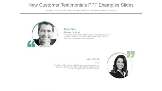 New Customer Testimonials Ppt Examples Slides