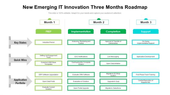 New Emerging IT Innovation Three Months Roadmap Formats