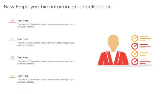 New Employee Hire Information Checklist Icon Ppt Infographics Graphic Tips PDF