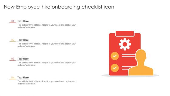 New Employee Hire Onboarding Checklist Icon Ppt Slides Template PDF