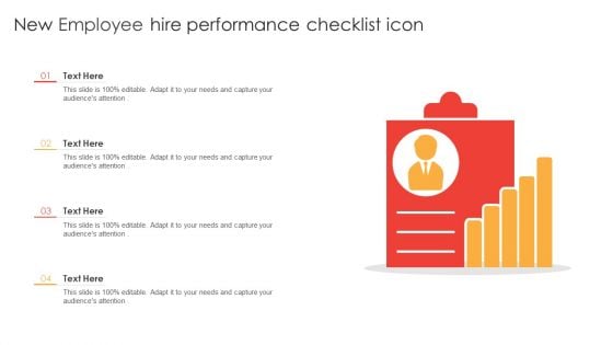 New Employee Hire Performance Checklist Icon Ppt Slides Background Images PDF