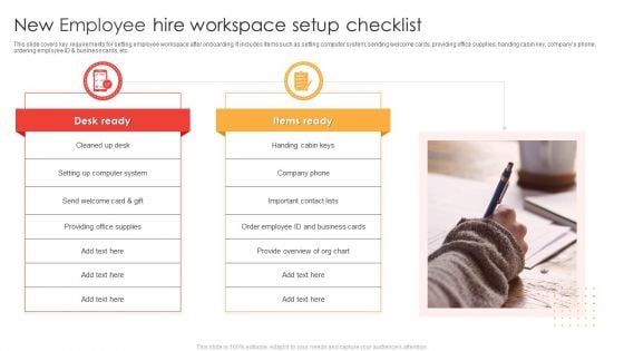 New Employee Hire Workspace Setup Checklist Ppt Model Diagrams PDF