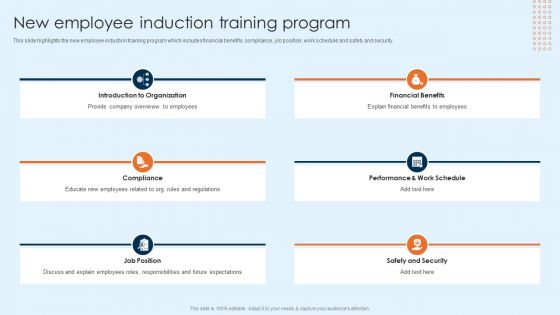 New Employee Induction Training Program Onboarding Brochure For New Employees Topics PDF