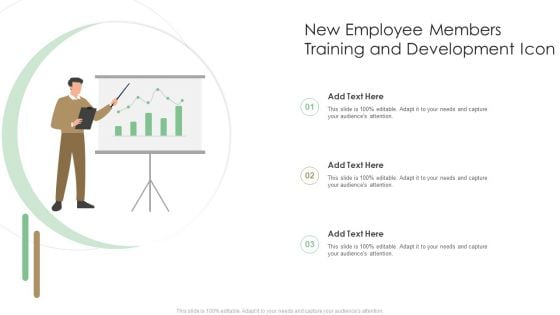 New Employee Members Training And Development Icon Graphics PDF