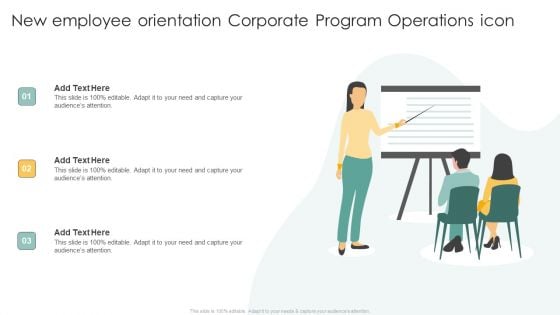 New Employee Orientation Corporate Program Operations Icon Introduction PDF