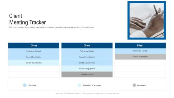 New Era Of B2B Trading Client Meeting Tracker Ppt Portfolio Format Ideas PDF New Era Of B2B Trading Client Meeting Tracker Ppt Portfolio Format Ideas PDF