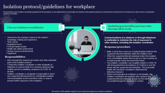 New General Adaption Playbook For Organizations Isolation Protocol Guidelines For Workplace Template PDF