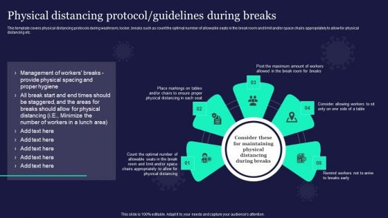 New General Adaption Playbook For Organizations Physical Distancing Protocol Guidelines During Breaks Graphics PDF