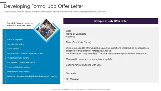 New Hire Onboarding Process Enhancement Developing Formal Job Offer Letter Clipart PDF