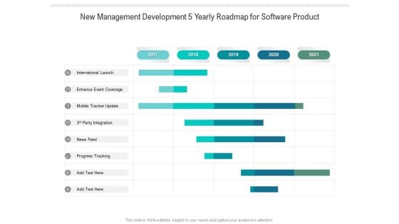 New Management Development 5 Yearly Roadmap For Software Product Sample