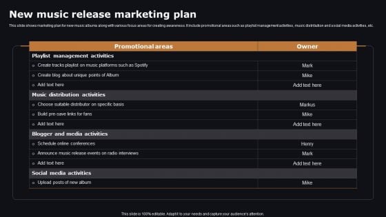 New Music Release Marketing Plan Mockup PDF