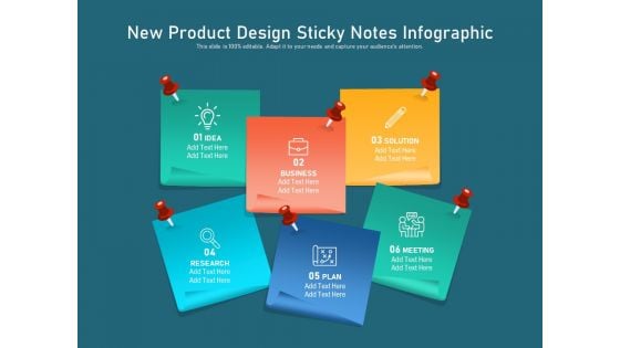 New Product Design Sticky Notes Infographic Ppt PowerPoint Presentation Gallery Inspiration PDF