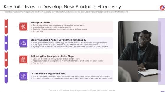 New Product Development And Launch To Market Key Initiatives To Develop New Products Effectively Infographics PDF