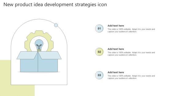 New Product Idea Development Strategies Icon Ideas PDF