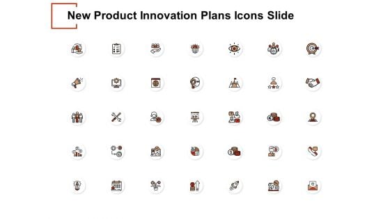 New Product Innovation Plans Icons Slide Target Ppt PowerPoint Presentation File Maker