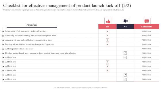 New Product Launch Checklist For Effective Management Of Product Launch Pictures PDF