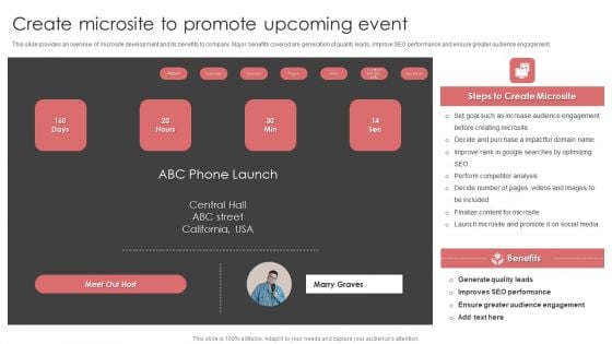 New Product Launch Event Management Activities Create Microsite To Promote Upcoming Event Download PDF New Product Launch Event Management Activities Create Microsite To Promote Upcoming Event Download PDF