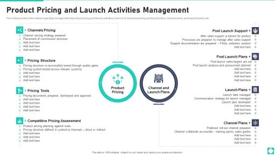 New Product Launch Playbook Product Pricing And Launch Activities Management Ideas PDF