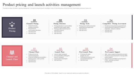 New Product Launch Product Pricing And Launch Activities Management Designs PDF