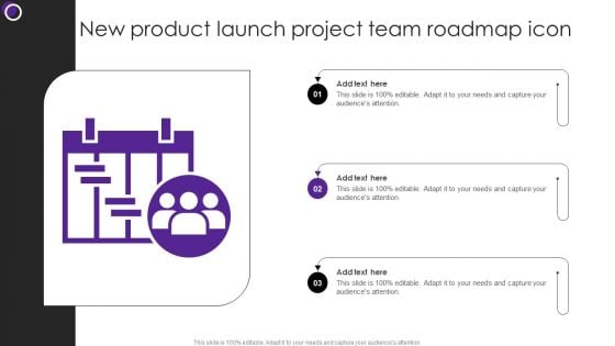 New Product Launch Project Team Roadmap Icon Demonstration PDF