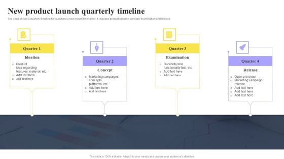 New Product Launch Quarterly Timeline Ppt PowerPoint Presentation Styles Backgrounds PDF New Product Launch Quarterly Timeline Ppt PowerPoint Presentation Styles Backgrounds PDF