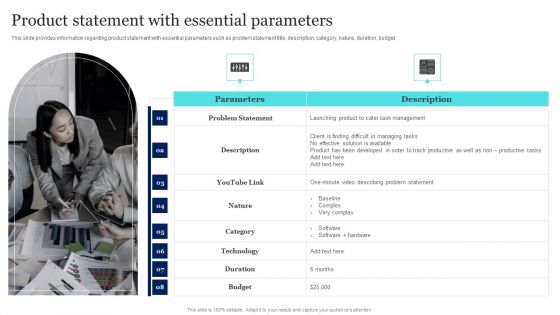 New Product Launch To Market Playbook Product Statement With Essential Parameters Microsoft PDF New Product Launch To Market Playbook Product Statement With Essential Parameters Microsoft PDF