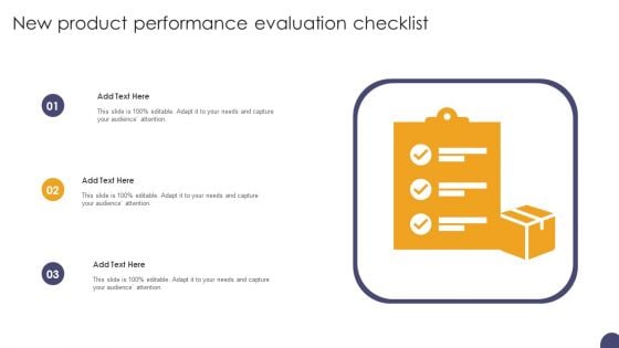 New Product Performance Evaluation Checklist Ppt Design Ideas PDF