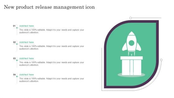 New Product Release Management Icon Ppt PowerPoint Presentation Visual Aids Pictures PDF