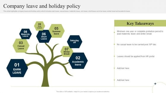 New Staff Onboarding Program Company Leave And Holiday Policy Rules PDF