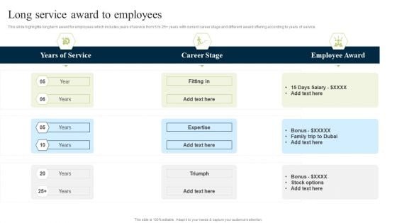 New Staff Onboarding Program Long Service Award To Employees Template PDF