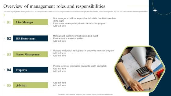 New Staff Onboarding Program Overview Of Management Roles And Responsibilities Formats PDF