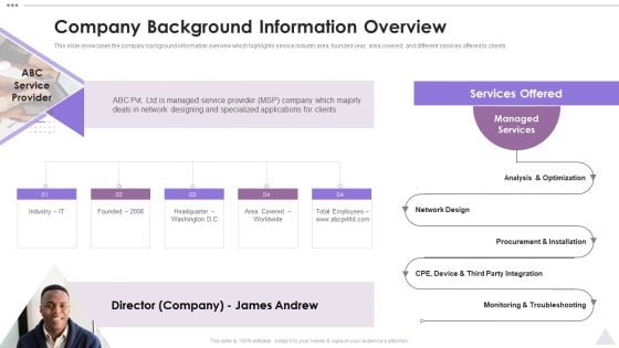 New Staff Orientation Session Company Background Information Overview Background PDF