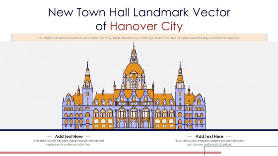 New Town Hall Landmark Vector Of Hanover City PowerPoint Presentation PPT Template PDF