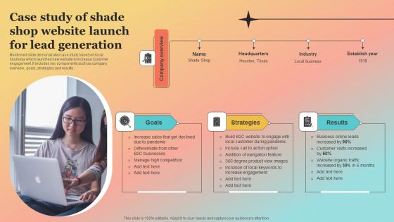 New Website Launch Strategy Case Study Of Shade Shop Website Launch For Lead Generation Mockup PDF