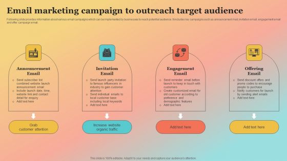 New Website Launch Strategy Email Marketing Campaign To Outreach Target Audience Demonstration PDF