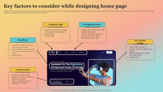 New Website Launch Strategy Key Factors To Consider While Designing Home Page Background PDF